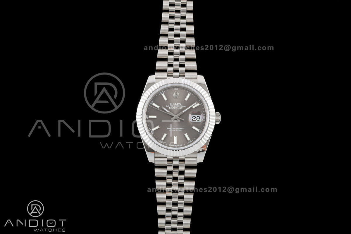 DateJust 41 126334 QF 1:1 Best Edition Gray Stick Dial on Jubilee Bracelet JH3235 (Free Sprung)